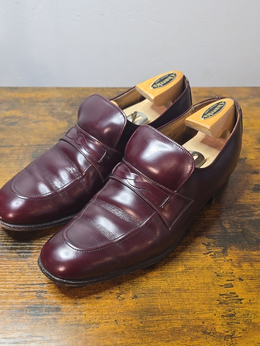 Church's Pre-Prada Melos Loafer Last 79 UK 7.5D US 8.5 Burgundy + OG Trees